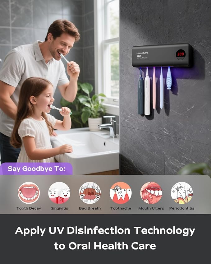 Toothbrush Holder for Bathroom Wall Mounted, Rechargeable - Image 3