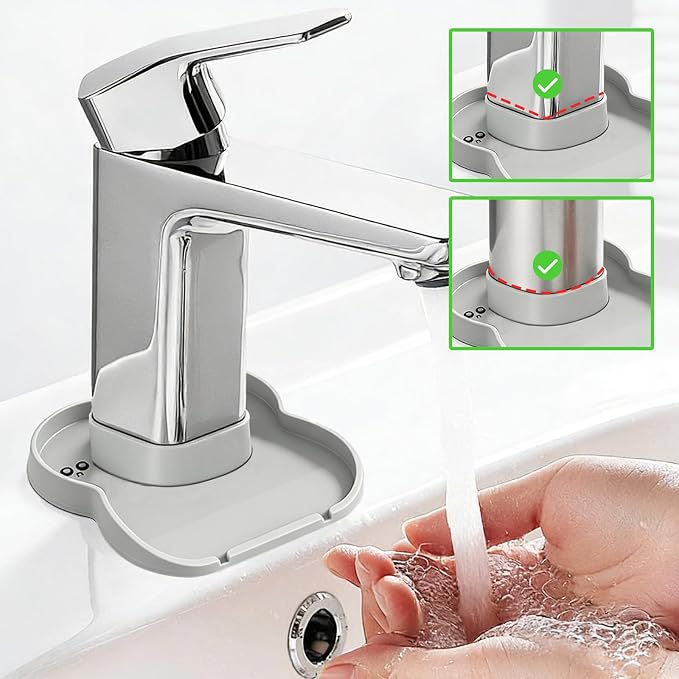 Silicone Faucet Mat for Kitchen Tap Compact Sink Splash Guard Protectors Behind - Image 5
