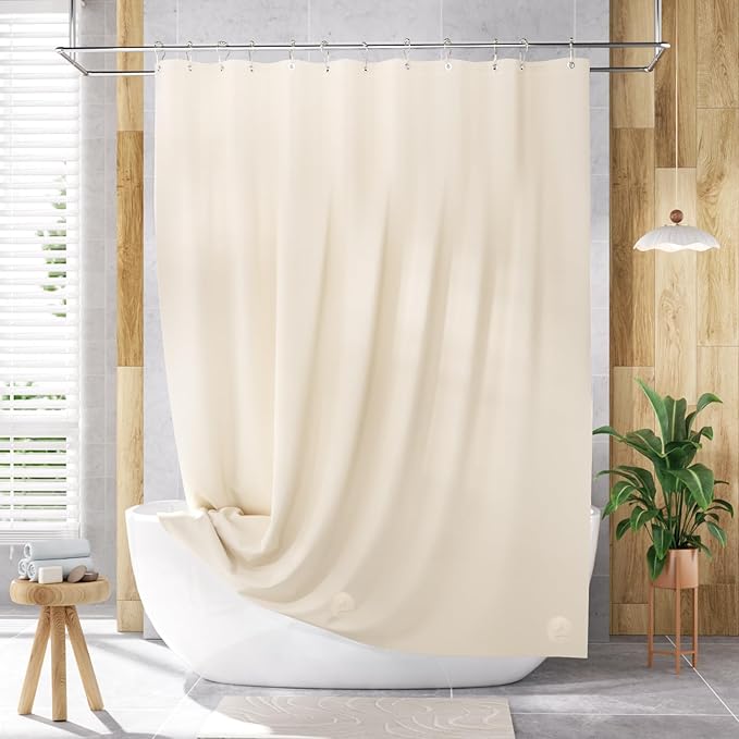 AmazerBath Shower Curtain Liner, 72x72 Beige Shower Curtain Liners, Lightweight - Image 6