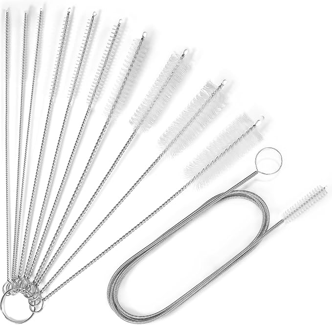 Ixiaoyoo 11 Pcs Cleaning Brushes Set, 8 Inch + 60 Inch Cleaner Brushes | White by Ixiaoyoo