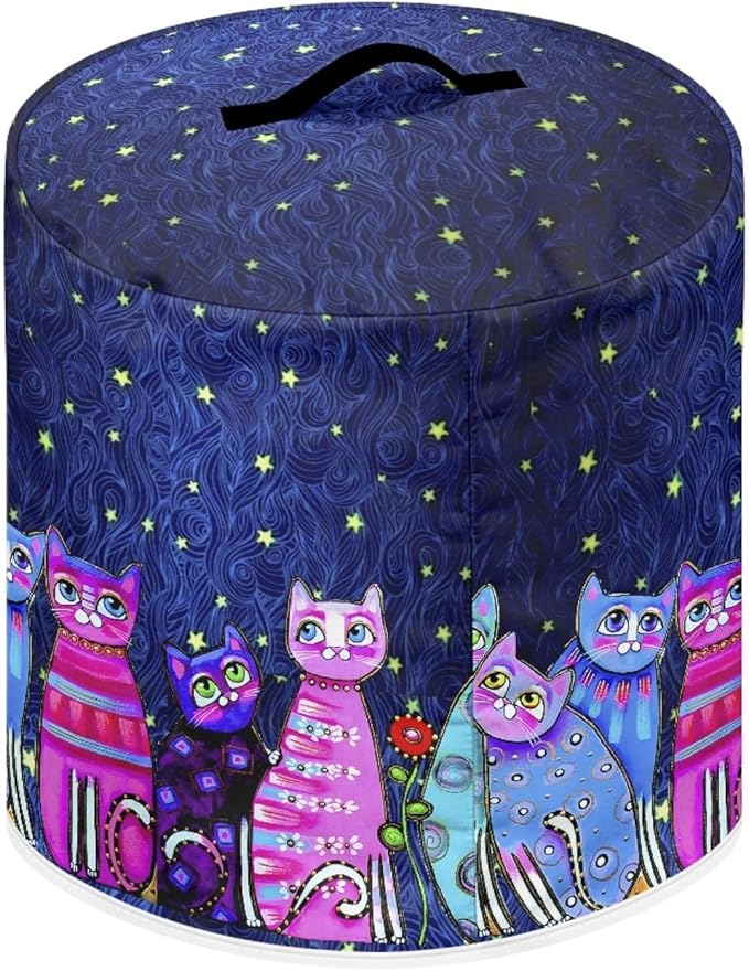 Xoenoiee Starry Night Cats Pattern Pressure Cooker Cover for 6 qt Instant Pot, Kitchen Appliance Dust Cover with Pockets for Rice Cooker Air Fryer Slow Cooker