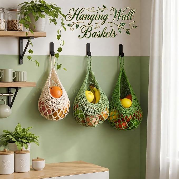 Honeydak 3 Hanging Baskets, Spring Color, Cotton Rope - Image 5