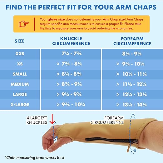 Arm Chaps Extended Elbow Leather Arm Guard - Arm Sleeve Protectors for Thin Skin and Bruising, Scratches & Cuts - Protective Arm Sleeve for Any Age- Left & Right Form-Fitting - Tan (1Pair/X-Large).