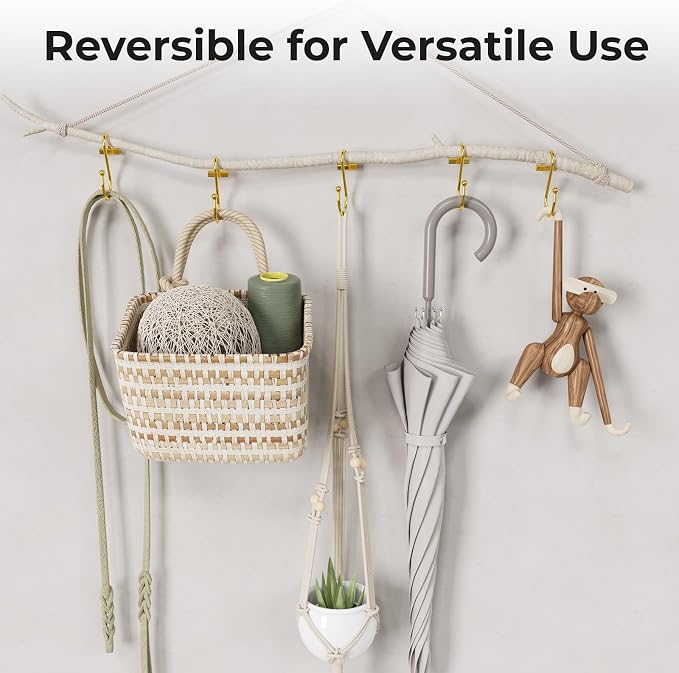 Muted Gold Shower Curtain Hooks, Bathway Shower Curtain Rings Rust Proof - Image 6