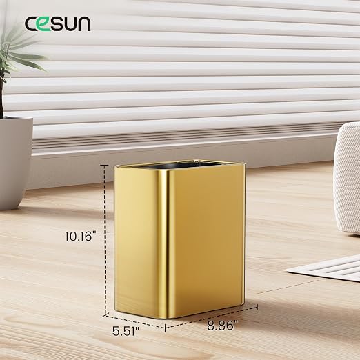 Cesun Small Bathroom Trash Can, 2.1 Gallons, Under Sink Wastebasket, Stainless - Image 2