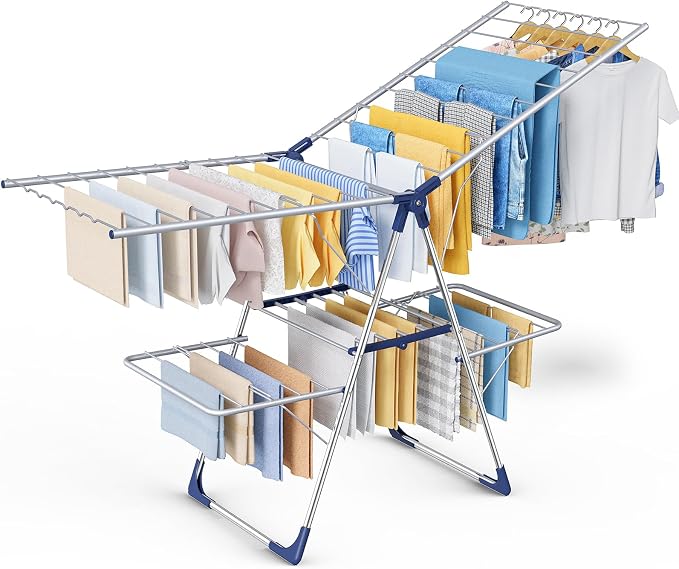 Sakugi Clothes Drying Rack, Foldable 2-Level by Sakugi