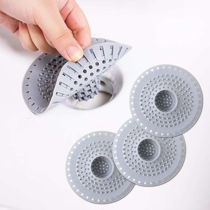 Bathtub Drain Hair Catcher, Silicone Tub Hair Catcher Drain Protector Strainer by Tesdluy