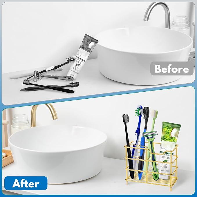 Urbanstrive 304 Stainless Steel Bathroom Toothbrush Holder Toothpaste Holder - Image 5