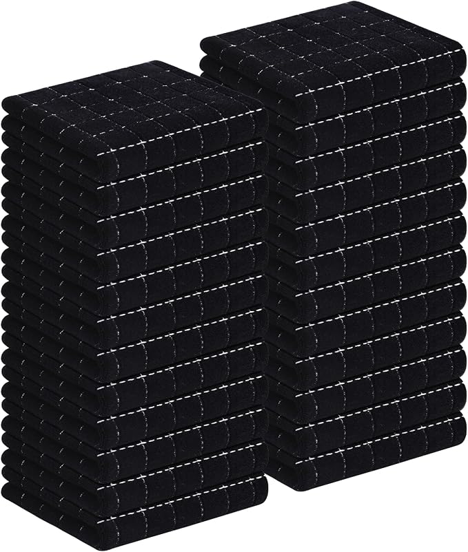 Homaxy 100% Cotton Terry Kitchen Towels, 24 Pack by Homaxy