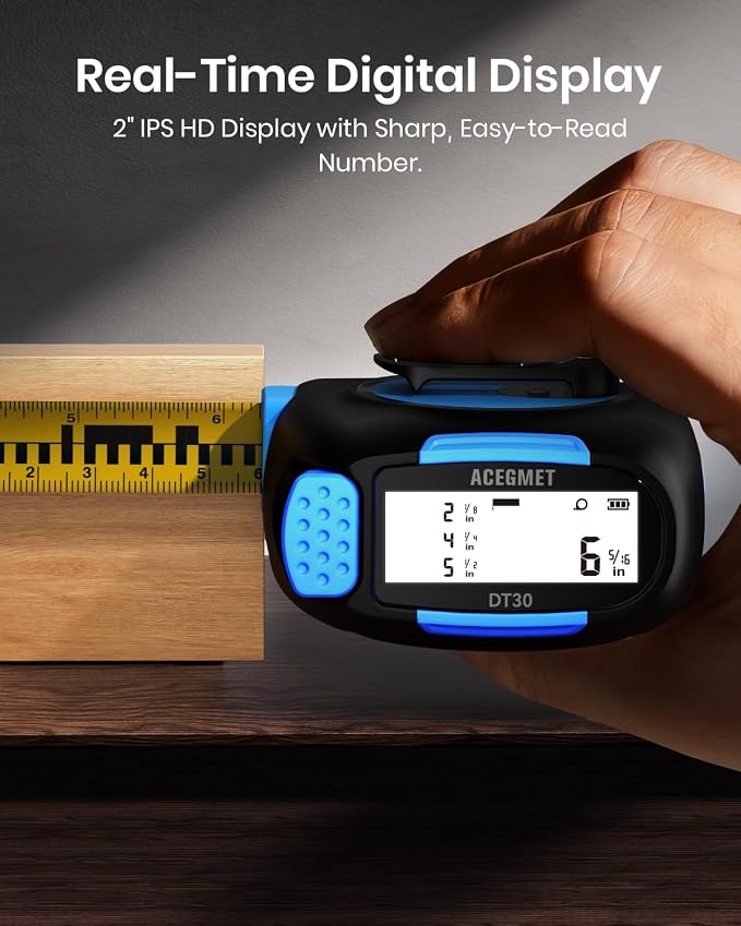 ACEGMET 3-in-1 Digital Tape Measure, 130ft Laser Distance Meter and 16ft - Image 3