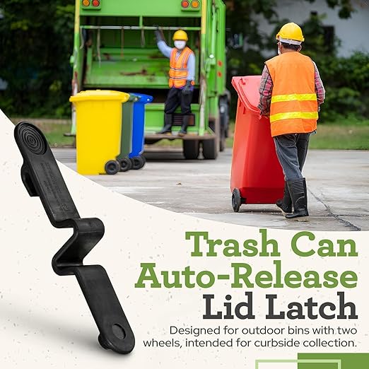 Push Clip Trash Can Locks for Animals, Easy to Install, Durable Trash Can Lock for Cart Lid Security, 28-96 Gallon Garbage Can Lock for Outdoor (Pack of 2)
