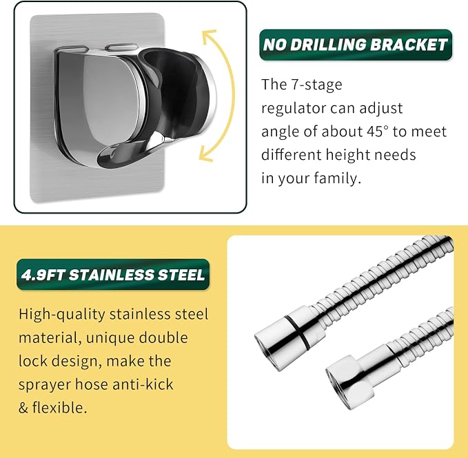 CECEFIN Kitchen Faucet Hose Attachment, 4-Mode ON/Off Spray Head w/Filter | - Image 5