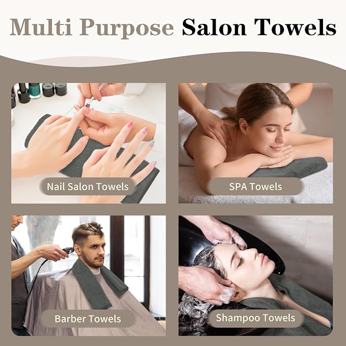 Salon Towels 12 Pack, Quick Dry Gym Towels, Spa Face Towel, Absorbent - Image 6