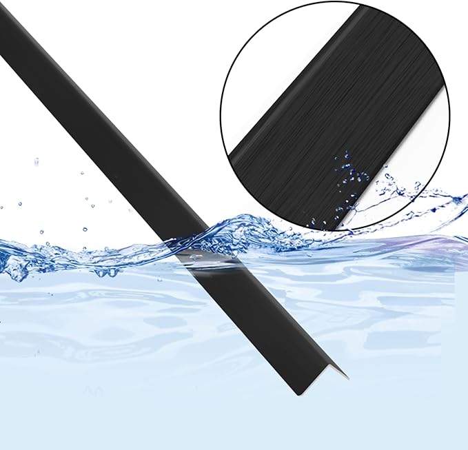 2pcs 57"L*1.42"W Aluminum Self-Adhesive Wall Corner Protectors, Wall Furniture Bumper, Safety Baby Proofing Corner Cushion Table Edge, Wide Coverage and Easy to Install - Black