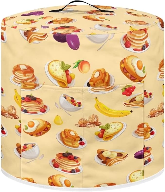Cute Food Pattern Kitchen Appliance Cover for 8 qt Pressure Cooker,Small Appliance Dust Cover for Electric Pressure Cooker/Air Fryer/Rice Cooker/Steamer/Toaster/Oven,Washable
