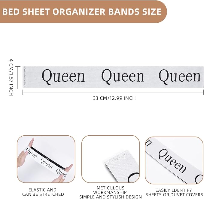 4PCS Bed Sheet Organizer Bands, Storage Labels and Sheet Keepers - Image 5