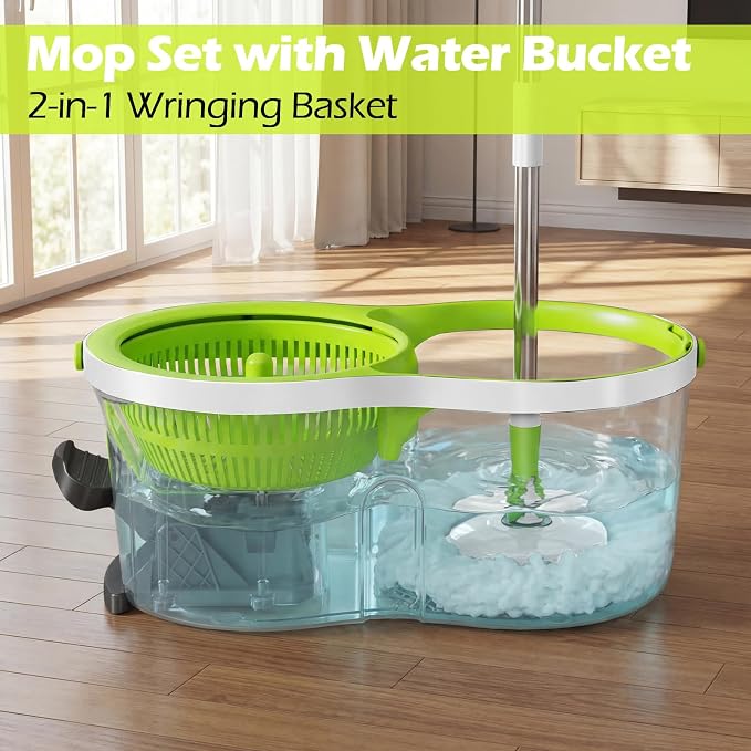 Masthome Spin Mop Bucket Set, Small Mop Bucket System - Image 2