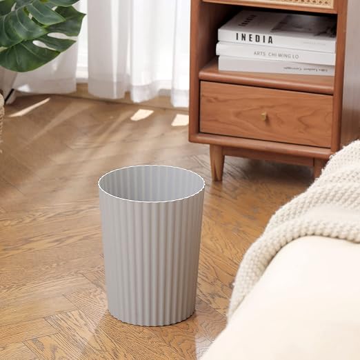 JiatuA Small Bathroom Trash Can Plastic Wastebasket Garbage Can Grey 2 Pack | - Image 2