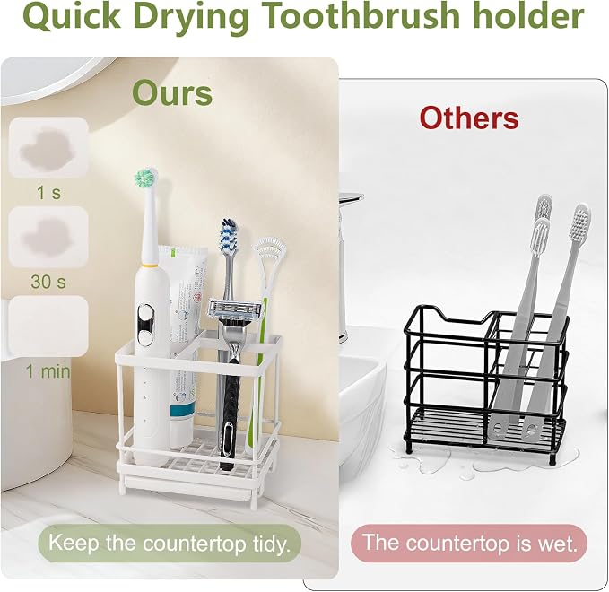 Electric Toothbrush Holders for Bathrooms Toothpaste Organizer, Removable - Image 3