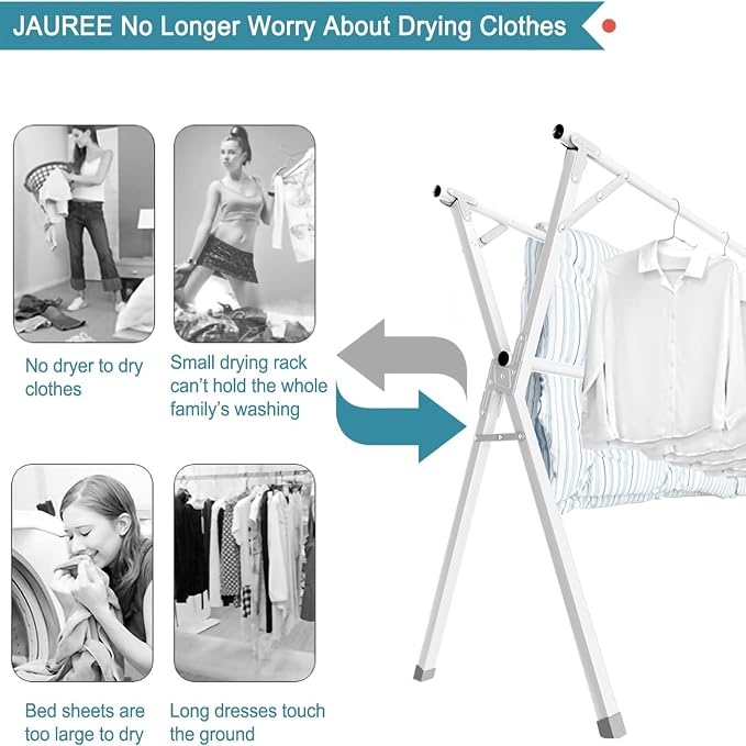 95 Inches Clothes Drying Rack, Drying Rack Clothing Folding Indoor Outdoor - Image 6