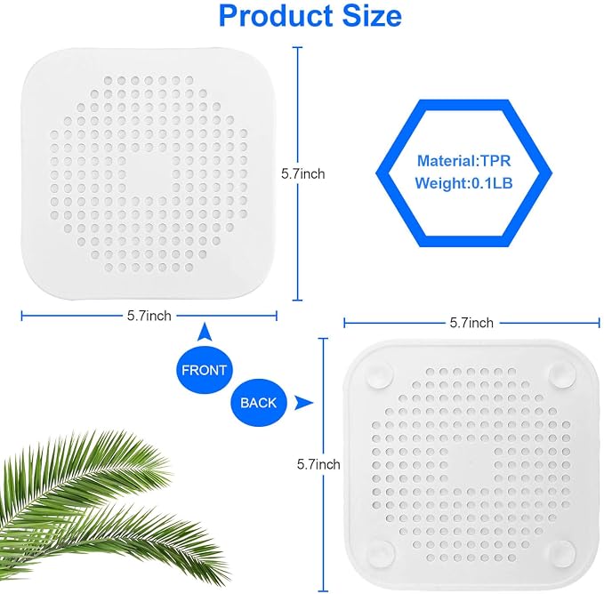 Drain Hair Catcher 2 Packs, Shower/Bathtub Drain Cover, Silicone Hair Catcher - Image 2