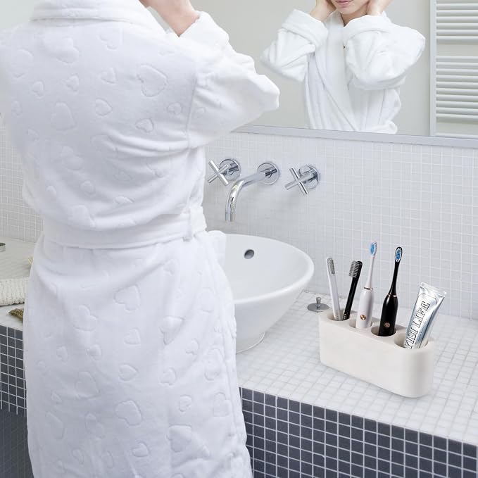 BCS Toothbrush Holder for Bathrooms, 4 Slots Marble Toothbrush and Toothpaste - Image 3