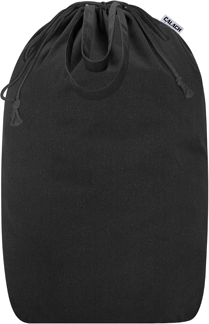 Canvas Laundry Bags with Handles & Square Base 13.8"Wx13.8"Dx27.6"H by CALACH