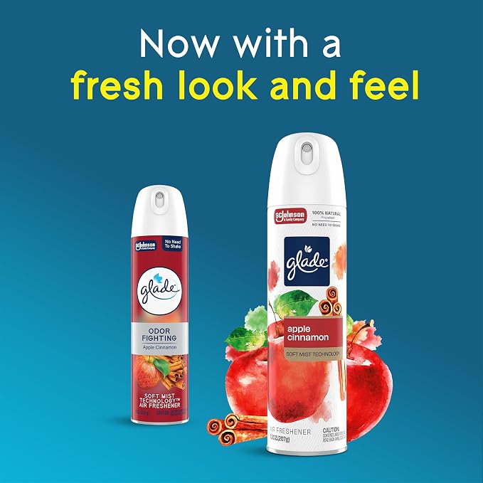 Glade Air Freshener Room Spray, Apple Cinnamon Scent, Odor Fighting to Deliver - Image 3