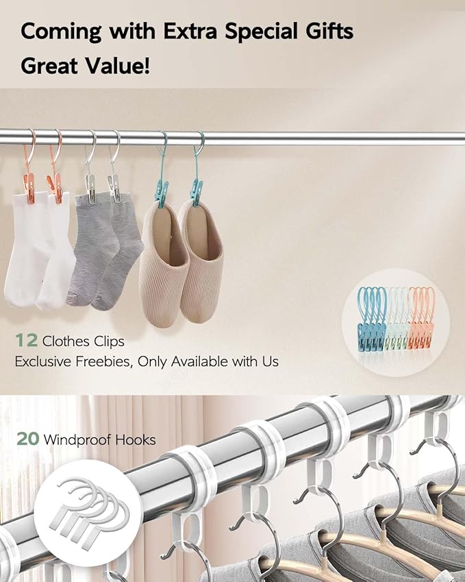 Vikaqi Clothes Drying Rack 79" Folding Indoor Outdoor, Drying Rack Clothing | - Image 4