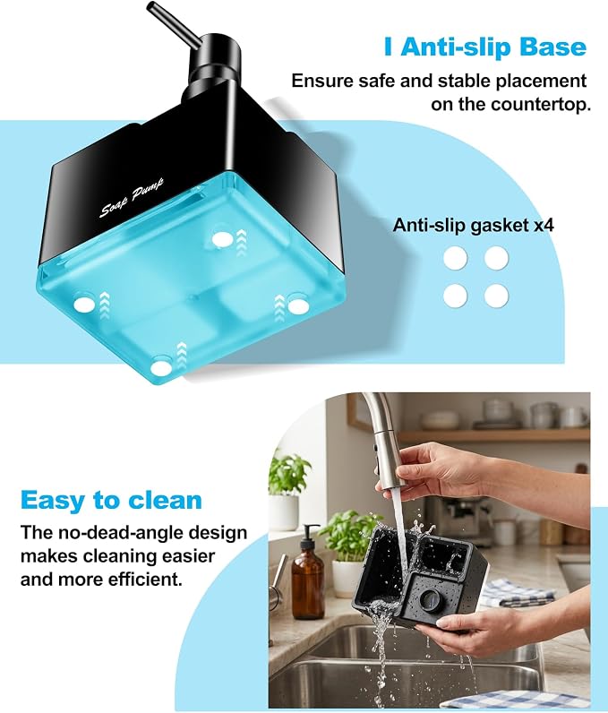 Dish Soap Dispenser with Sponge Holder, Small Hand Soap Dispenser with Sponge - Image 5