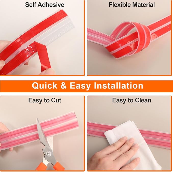 Wall Corner Protector & Edge Guard，Peel and Stick Wall Trim Moulding Inside & Outside Corner Molding Trim Caulk Strip, Self Adhesive Trim for Wall Edge,Ceiling,Countertop, 1.6” W x20’ L，Clear