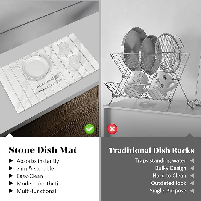 2 PCS Extra Large Stone Dish Drying Mats - Image 6