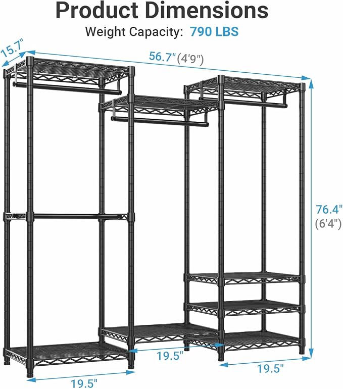 VIPEK V5 Medium Freestanding Clothes Rack, Modular Closet System, 4 x 19.5 in - Image 5