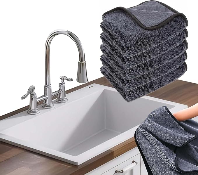 Cleaning Wipes Cloths, Shower Doors Drying Towels, 12 * 10” Streak Free Glass by Ecopandy