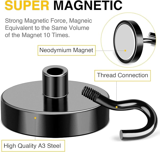 DIYMAG Magnetic Hooks, 170lbs Heavy Duty Magnets - Image 3