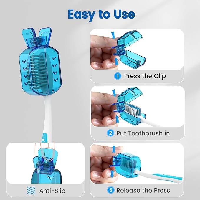 Toothbrush Covers Caps, Clip-On Toothbrush Protector - Image 3