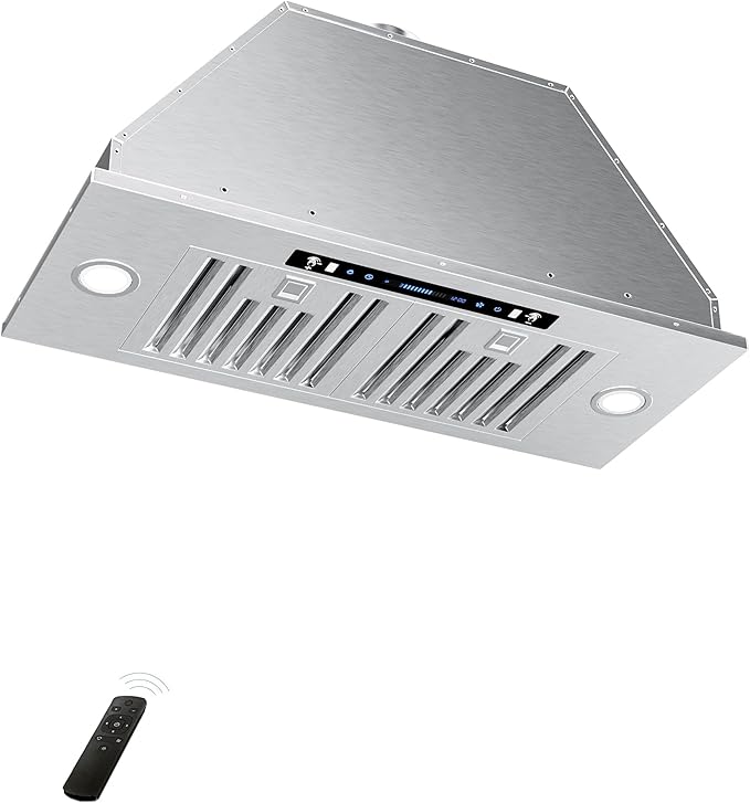 EKON NAB01-36 Range Hood Insert, 900CFM Built-in Range Hoods Ducted/Ductless with 4-Speed Soft Touch Panel Control/Dishwasher-safe Filters, Kitchen Hoods for Over Kitchen Stove