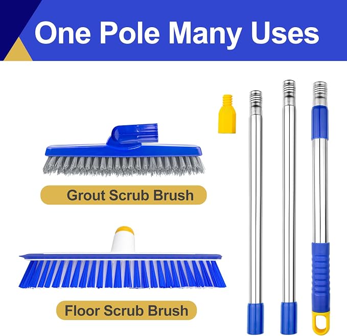 12" Wide Floor Scrub and Grout Brush Set - Image 6