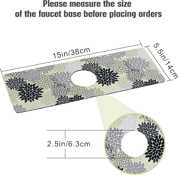 Sink Faucet Absorbing Mat, 2 Pack Drying Mat Around Faucet Sink Splash Guard - Image 4