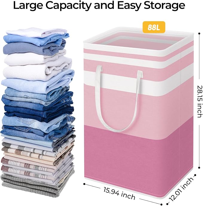 HomeHacks 2 Pack Large Laundry Baskets, Laundry Hampers Bags | Waterproof - Image 4