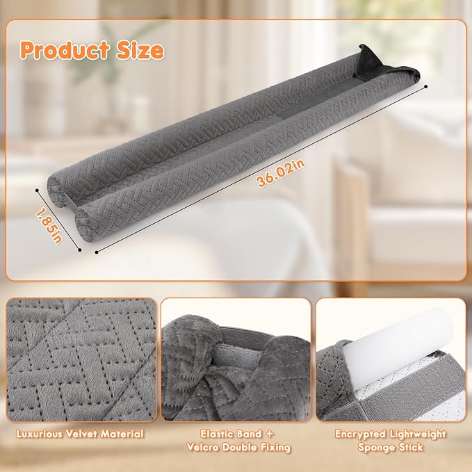 Premium Velvet Under Door Draft Stopper, Door Draft Stoppers - Image 6