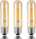 T10 LED Bulbs 2200K Warm White, 4W Amber Colored Tubular Edison Light Bulbs, E26 Medium Base,40 Watt Equivalent, Dimmable Tube Vintage Led Bulbs, LED Filament Bulb for Desk Lamp, Display Pendant Light