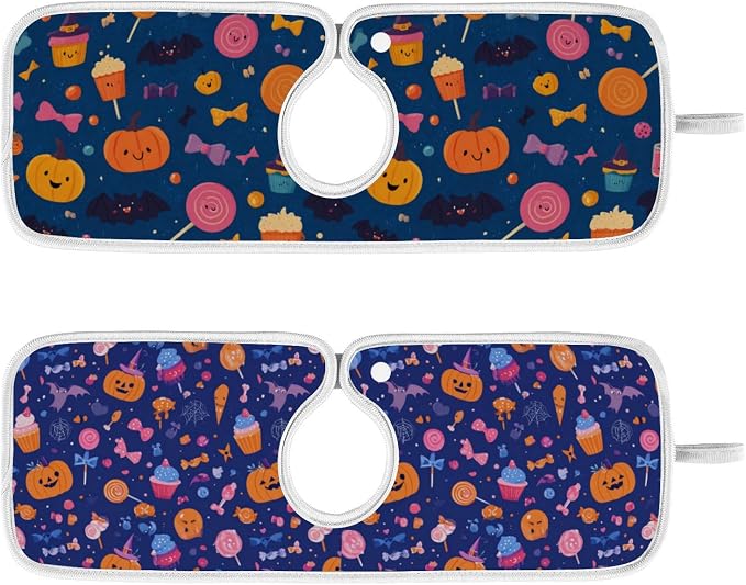 Candy Halloween Pumpkin Bat Sink Mat by Tatenale