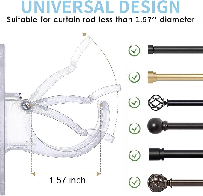 No Drill Curtain Rod Holder Hangers - Image 2