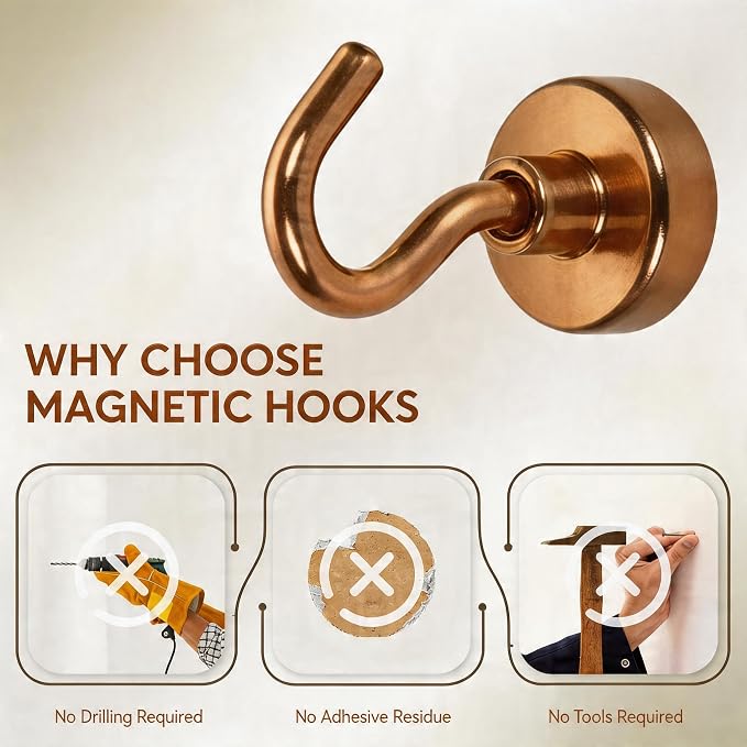 Neosmuk Magnetic Hooks, 30lb Heavy Duty, 12 Pack - Image 4