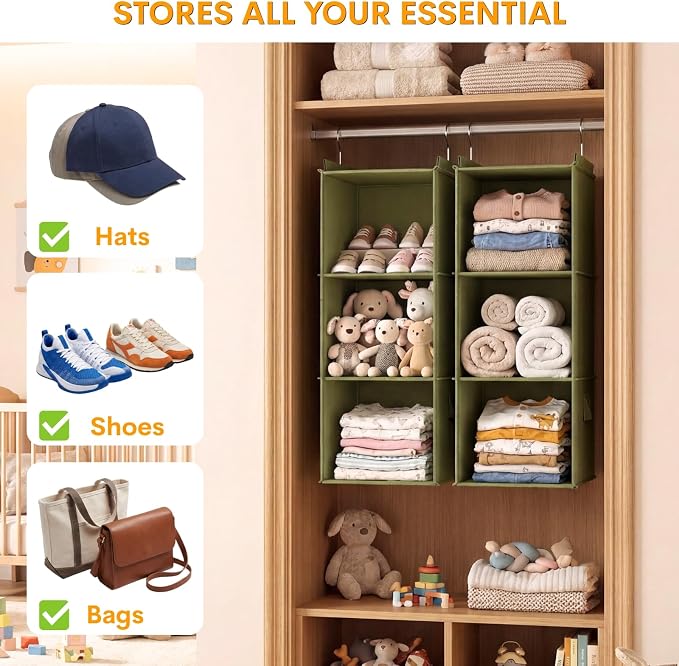 Extra Deep Hanging Closet Organizers and Storage, 2 Pack 3-Shelf | Separable - Image 7