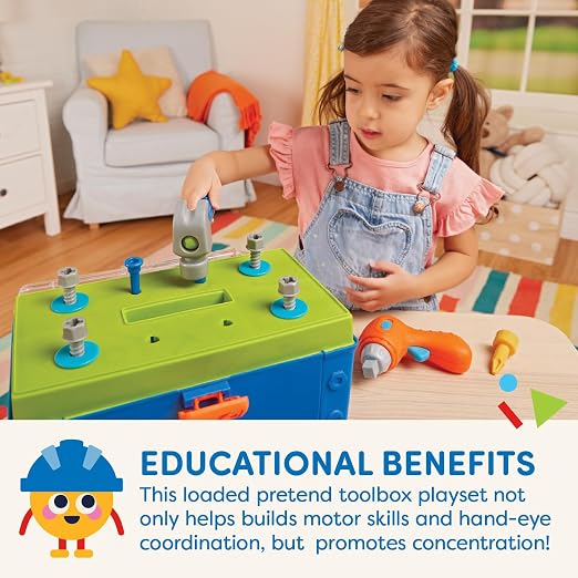 Battat Kids Tool Set, Busy Builder Toddler Tool Box - Image 4