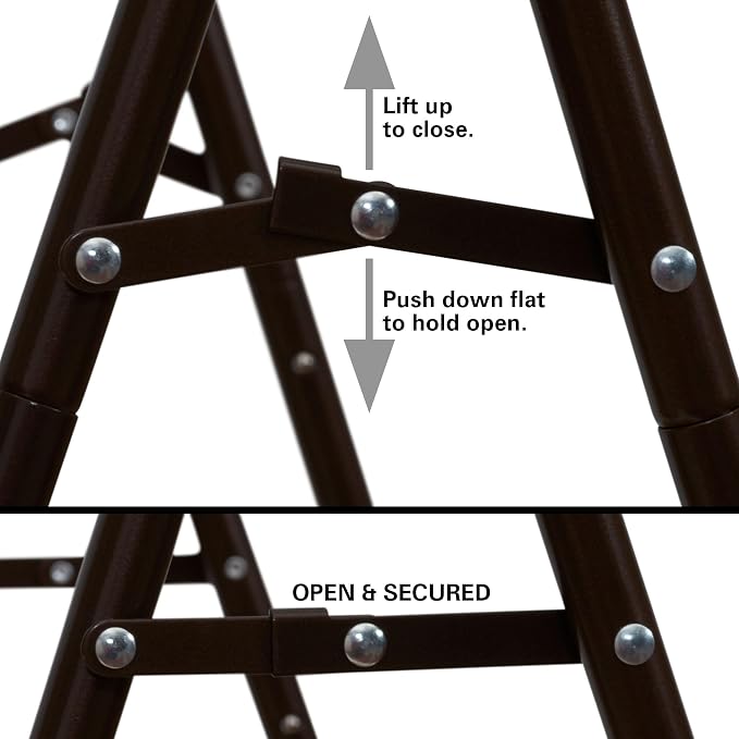 Household Essentials Valet Folding Clothes Rack, Strong Metal X-Frame, Chic - Image 5