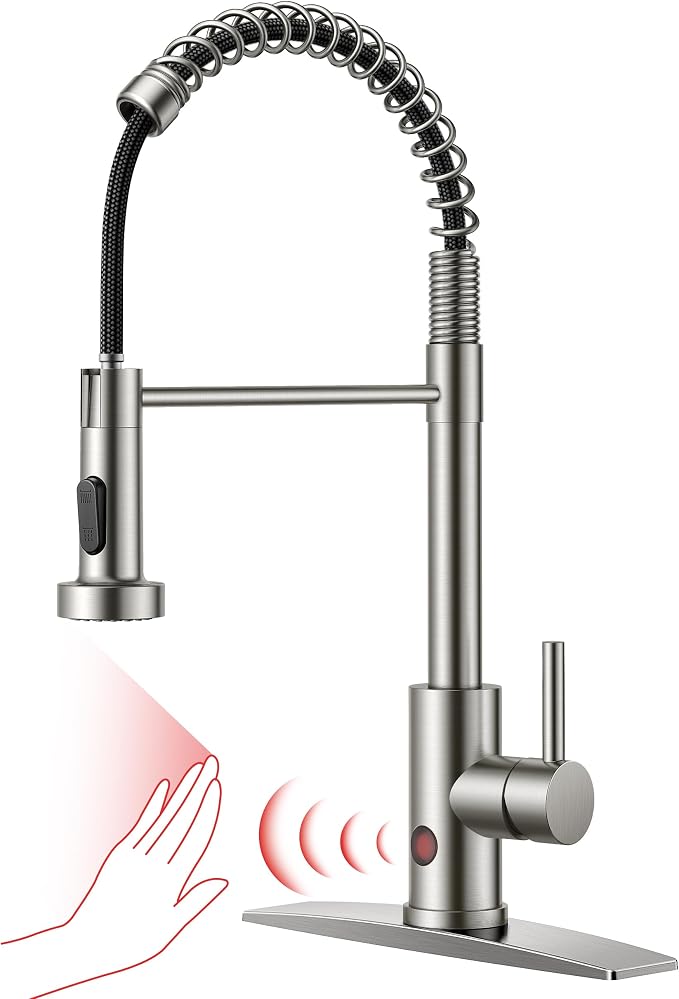 FORIOUS Touchless Kitchen Faucet, Hands-Free, Single Handle, Brushed Nickel | by FORIOUS