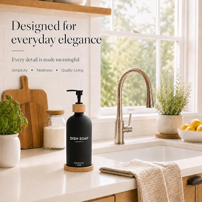 Dish Soap Dispenser, 16OZ Glass Kitchen Soap Dispenser - Image 5